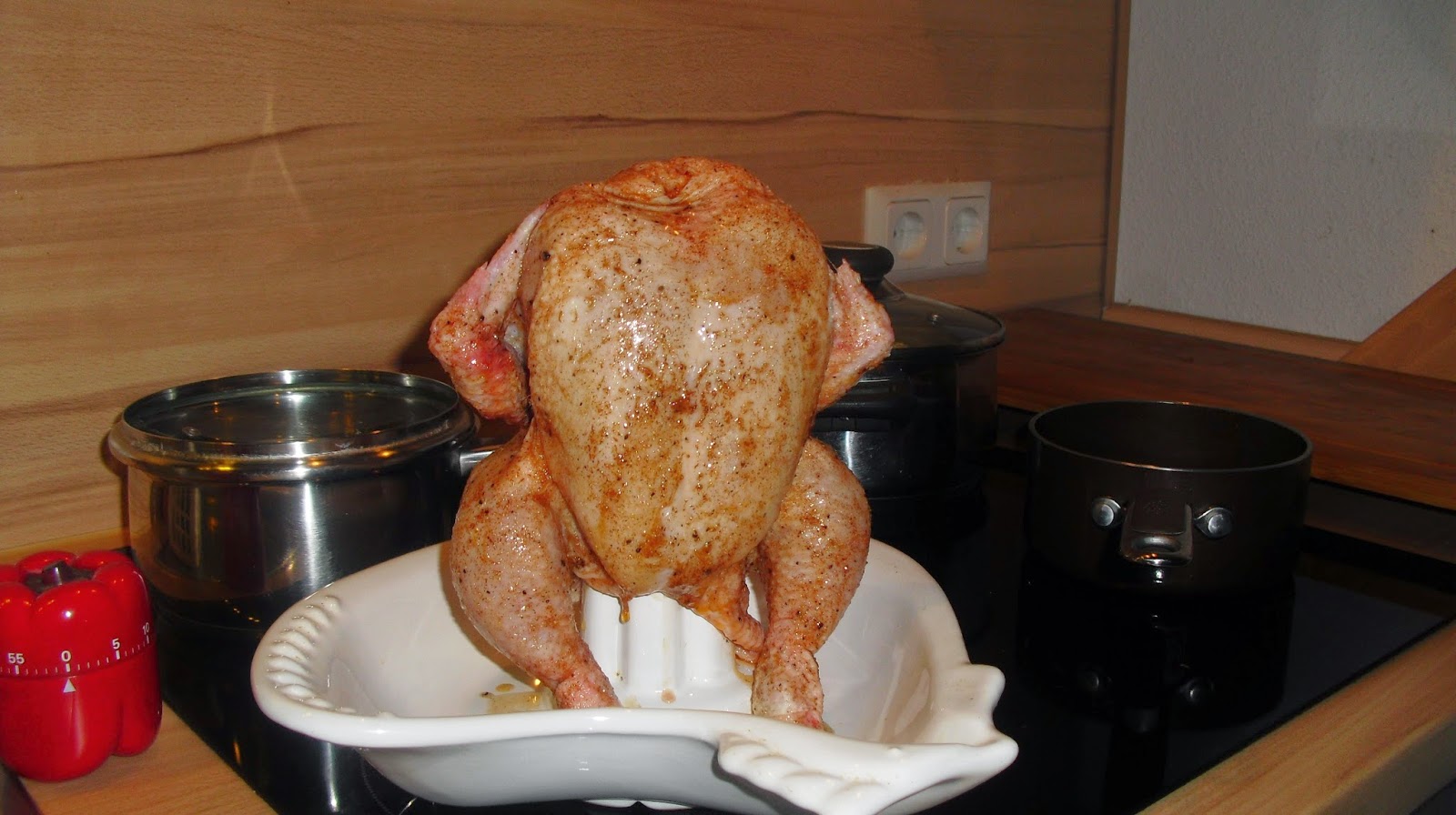 Futtern wie bei Muttern: Broiler gegrillt vom Spieß mit Blumenkohl