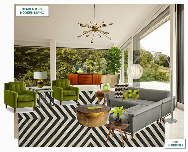 vintage transitional mid century contemporary modern living family room edesign interior design