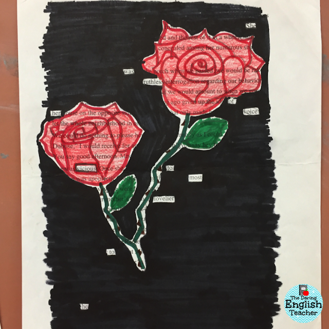Blackout poetry project for middle school and high school students