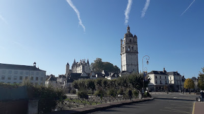 Loches under a blue October sky - looking toward St. Anthoney's tower