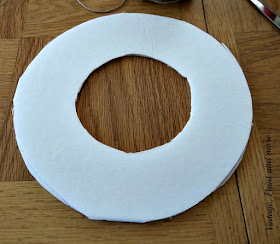 Vintage, Paint and more... cut form from foam core for the base of a book page wreath