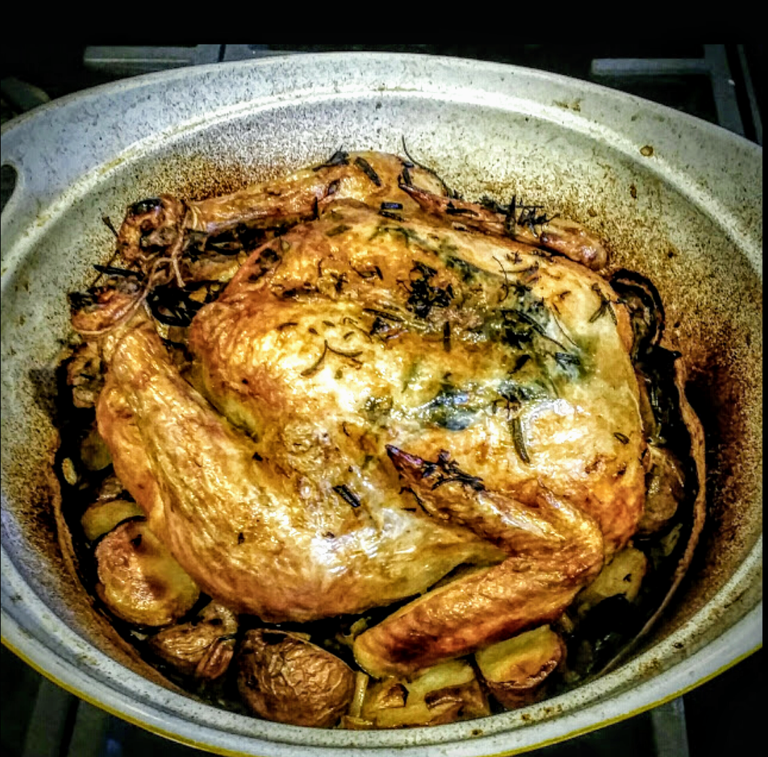 Roasted Chicken with Potatoes and Leeks