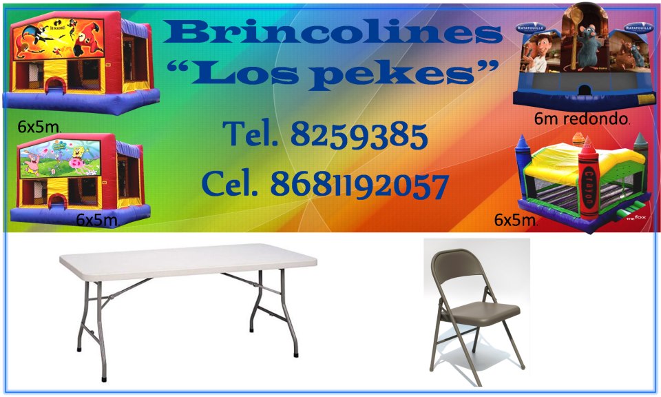 Brincolines " Los Pekes " Renta TOL Matamoros Servicios TOL