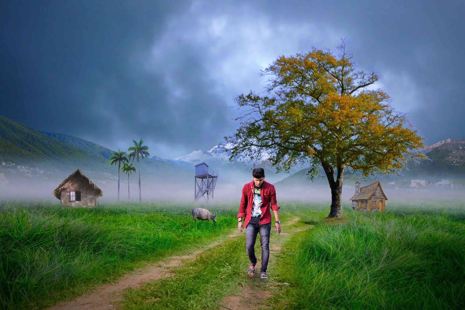 Make amazing editing boy in village how to make background for editing