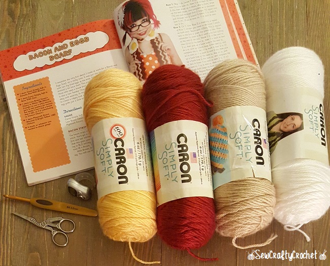 Bacon & Eggs Scarf Sew Crafty Crochet