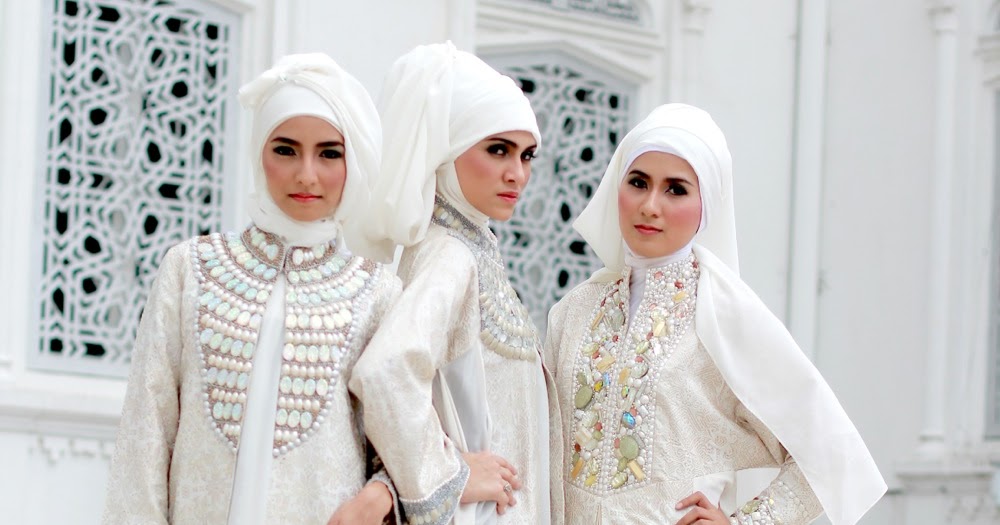 baju syari pernikahan embos geometris