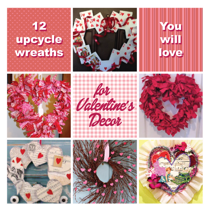Valentines craft wreaths that are Green.  Recycle and upcycle diy wreath ideas you will love!