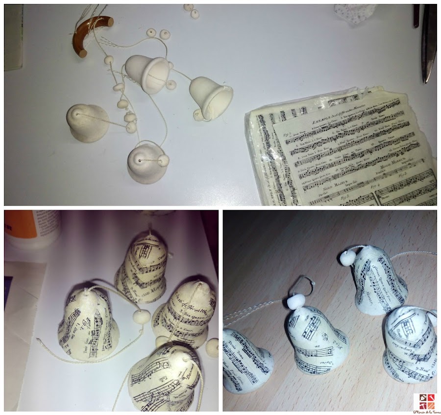 adorno navideño con decoupage