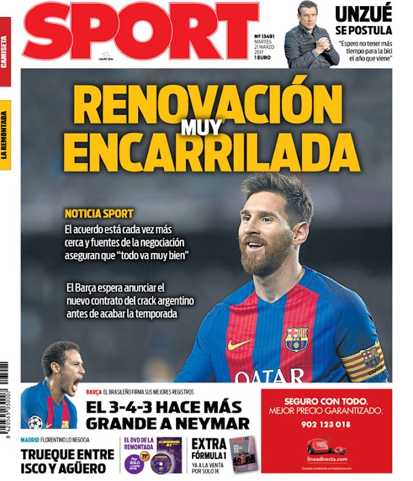 FC Barcelona, Sport: "Renovación muy encarrilada"