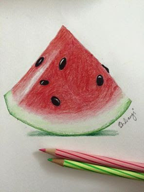 HOW TO DRAW A CUTE WATERMELON - SUPER EASY - MyHobbyClass.com - Learn  Drawing, Painting and have fun with Art and Craft
