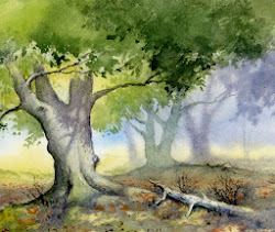 watercolor scenes watercolour painting woodland trees david bellamy landscape paintings tree water davidbellamyart landscapes autumn tutorials paint summer woodlands simple