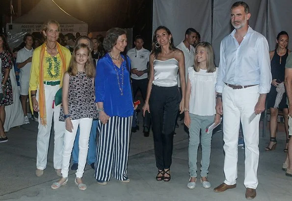 King Felipe VI, Queen Letizia, Princess Leonore, Infanta Sofía, Queen Sofia and Infanta Elena of Spain