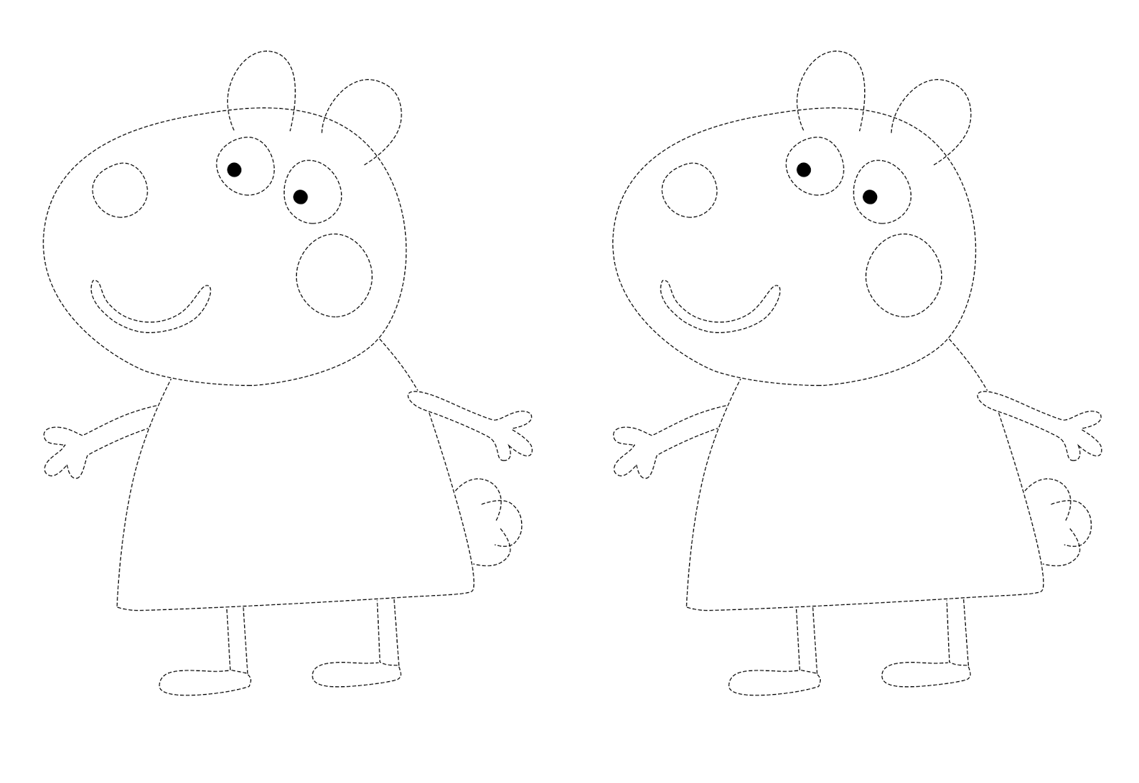 Desenhar E Colorir Peppa Pig E Suzy Ovelha Comendo Biscoitos 🐷🍪🐑 Desenhos  Para Crianças 