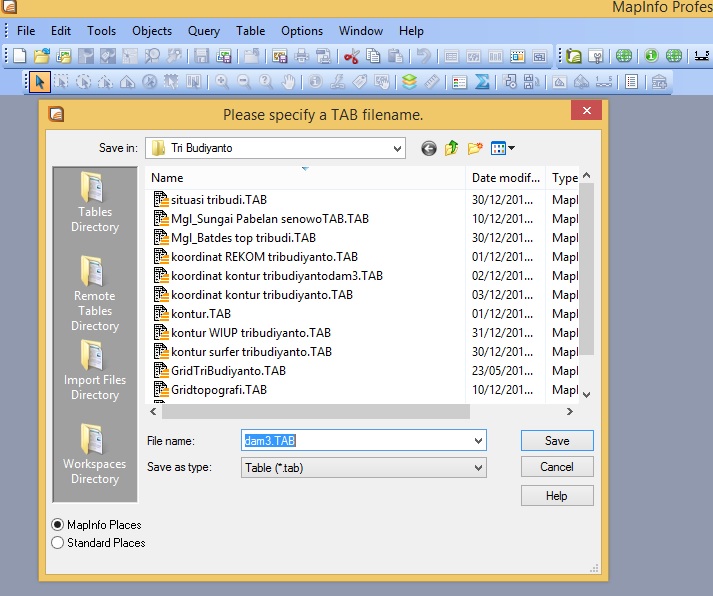 SHP файл. Type directory