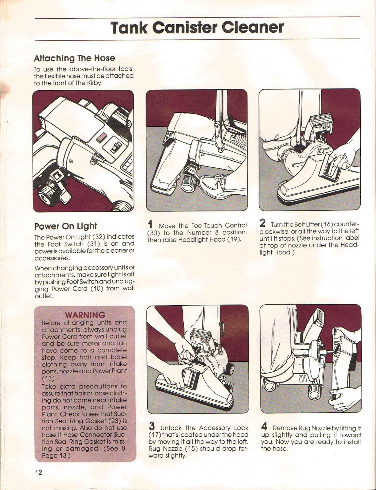 Kirby Instruction Manual Heritage II, Legend & Legend II