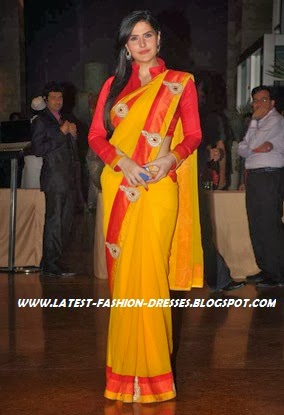 LATEST SOUTH INDIAN DESIGNER SAREE AND BLOUSE NECK DESIGNS COLLECTIONS: BOLLYWOOD ACTRESS IN 