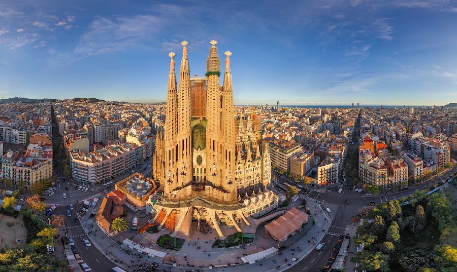 Vista aérea de la Sagrada Familia