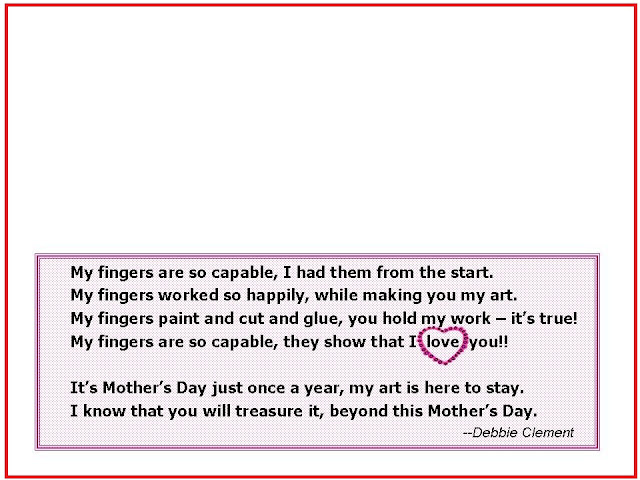 photo of: Mother's Day poem for children, Poem for Mother's Day artwork