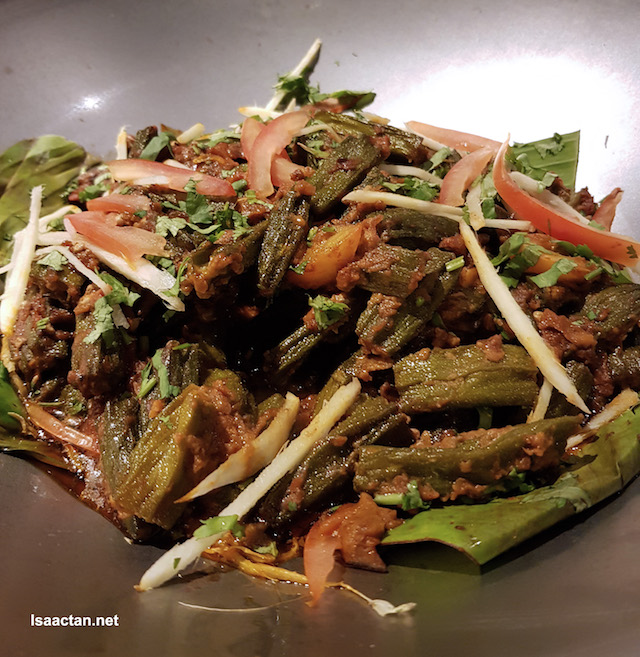Okra Cooked with Dry Mango, Onion, Tomato and Garlic