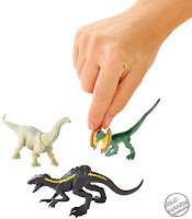 Mattel Jurassic World Toys Apatosaurs, Dilophosaurus, Indoraptor 3 Mini Figure Pack 01