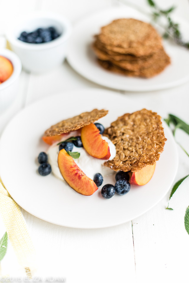 Notes from My Food Diary Oat Crisps with Fresh Fruits and Honey Yogurt