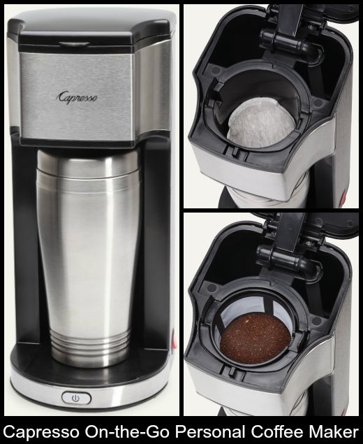 NEW Capresso On The Go Personal Coffee Maker, 16 oz Ground or Coffee Pods