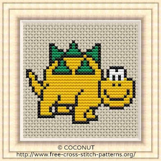 Dinosaur 7, Free and easy printable cross stitch pattern