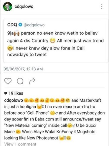 unnamed CDQ comes hard on Dammy Krane over his arrest in Miami