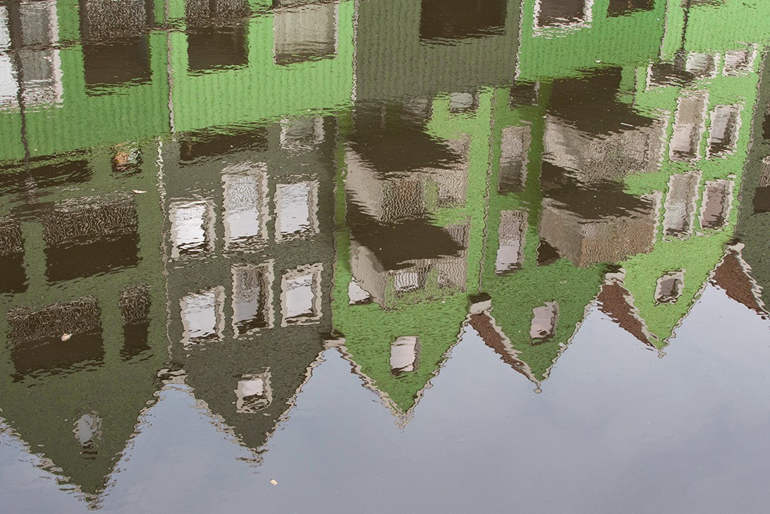 reflection of green houses in Zaandam