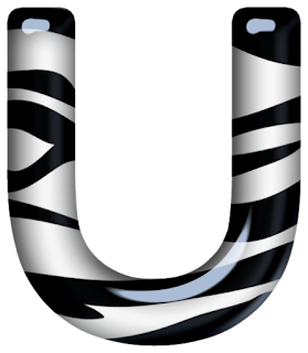 Abecedario con Textura de Cebra. Alphabet with Zebra Texture.
