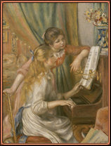 Dos muchachas al piano, por Renoir. Musée d'Orsay. Muchachas al piano, por Renoir.