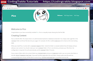 Install Pico 1.0.6 PHP CMS ( flat-file, noDB ) on Windows tutorial 20