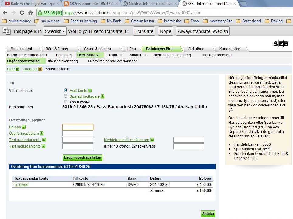 All Swedish Bank Online Transfer Instructions How To Money All Swedish Bank Online Transfer Instructions