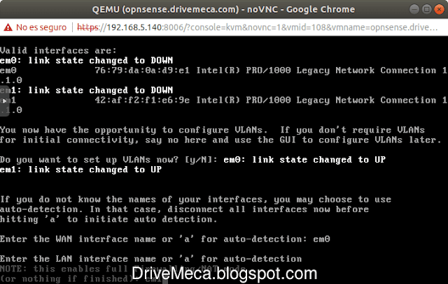 Definimos interfaz LAN Definimos interfaz LAN