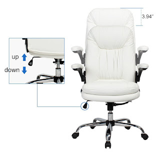 Height Adjustment YAMASORO Ergonomic Executive Office Chair High-Back PU Leather Computer Desk