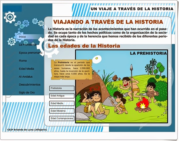 "Un viaje a través de la Historia" (Aplicación interactiva de Ciencias Sociales de Primaria)