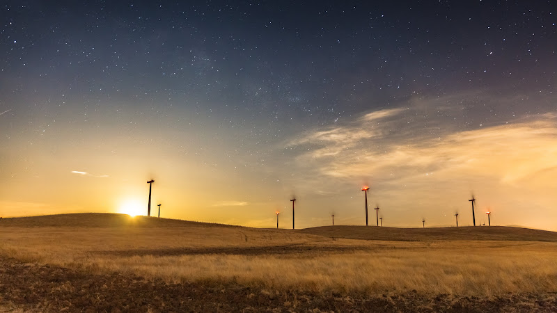 Moonrise Windmills