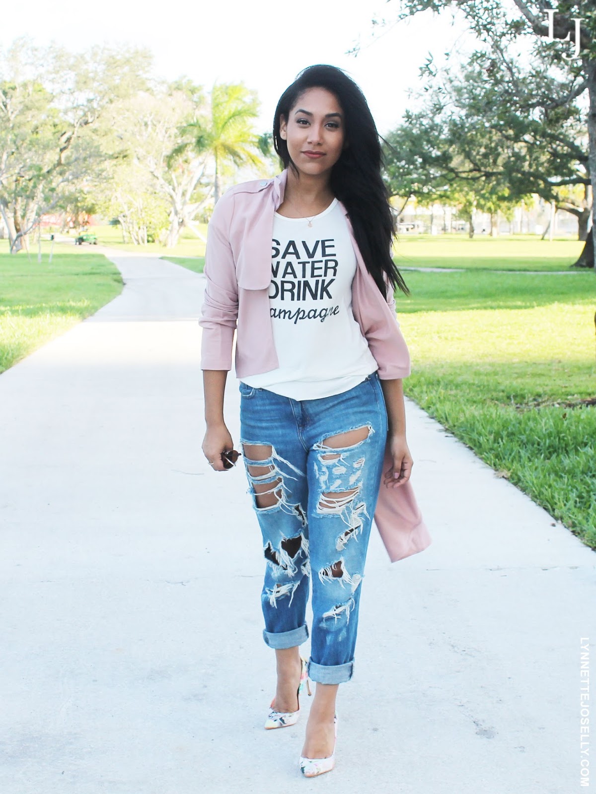 Lynnette Joselly: Aimee Song Inspired: Pink Blazer and Boyfriend Jeans
