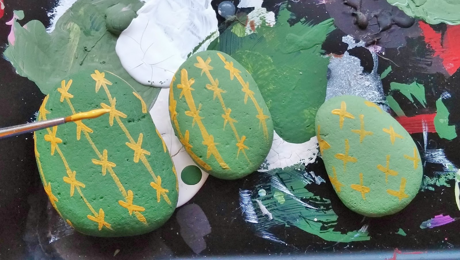 painted cactus rocks