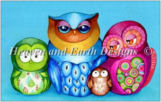 ANK-134 Owl Family Portrait + PM - LF HAED artwork by Annya Kai " ANK-134 Owl Family Portrait + PM - LF