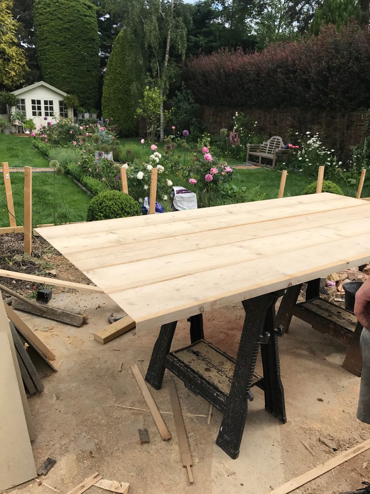 Makeover A Dining Table Made From Scaffold Boards Roses and Rolltops