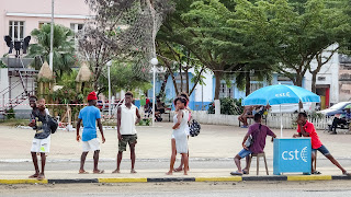 Happy locals in Sao Tome