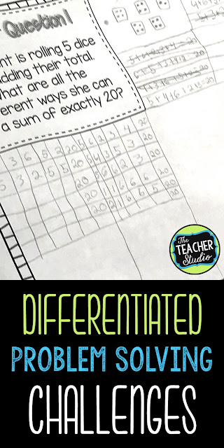 problem solving, differentiation, addition, subtraction, word problems, math enrichment, math workshop, math stations, guided math, third grade, fourth grade, fifth grade, tiered math, tiered problem solving, teaching resources