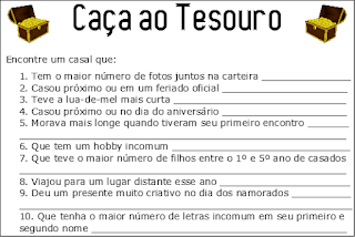 Dinâmica para casais - Caça ao Tesouro