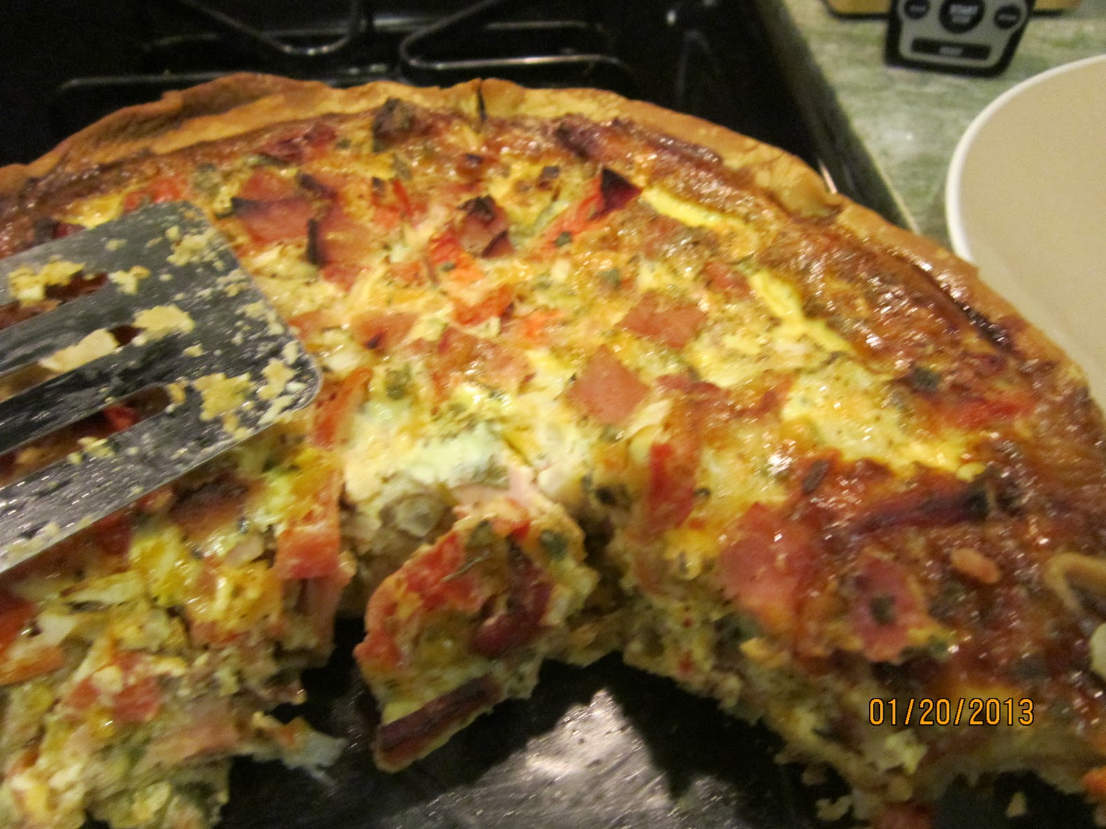 Tabasco and Pearls Ham and Tomato Quiche