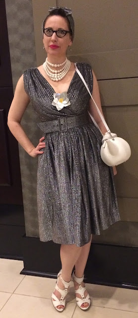 Gail Carriger Wears Silver Sparkle 1950s Cocktail Dress at Phoenix Comic Con 2018 