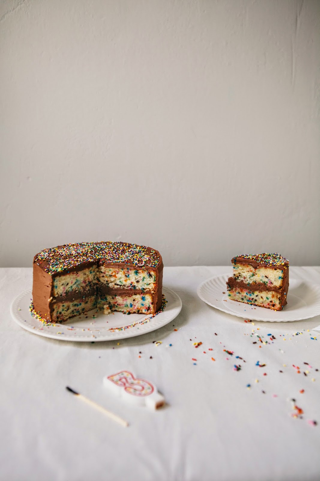 Homemade Funfetti Cake with THE Chocolate Frosting hummingbird high