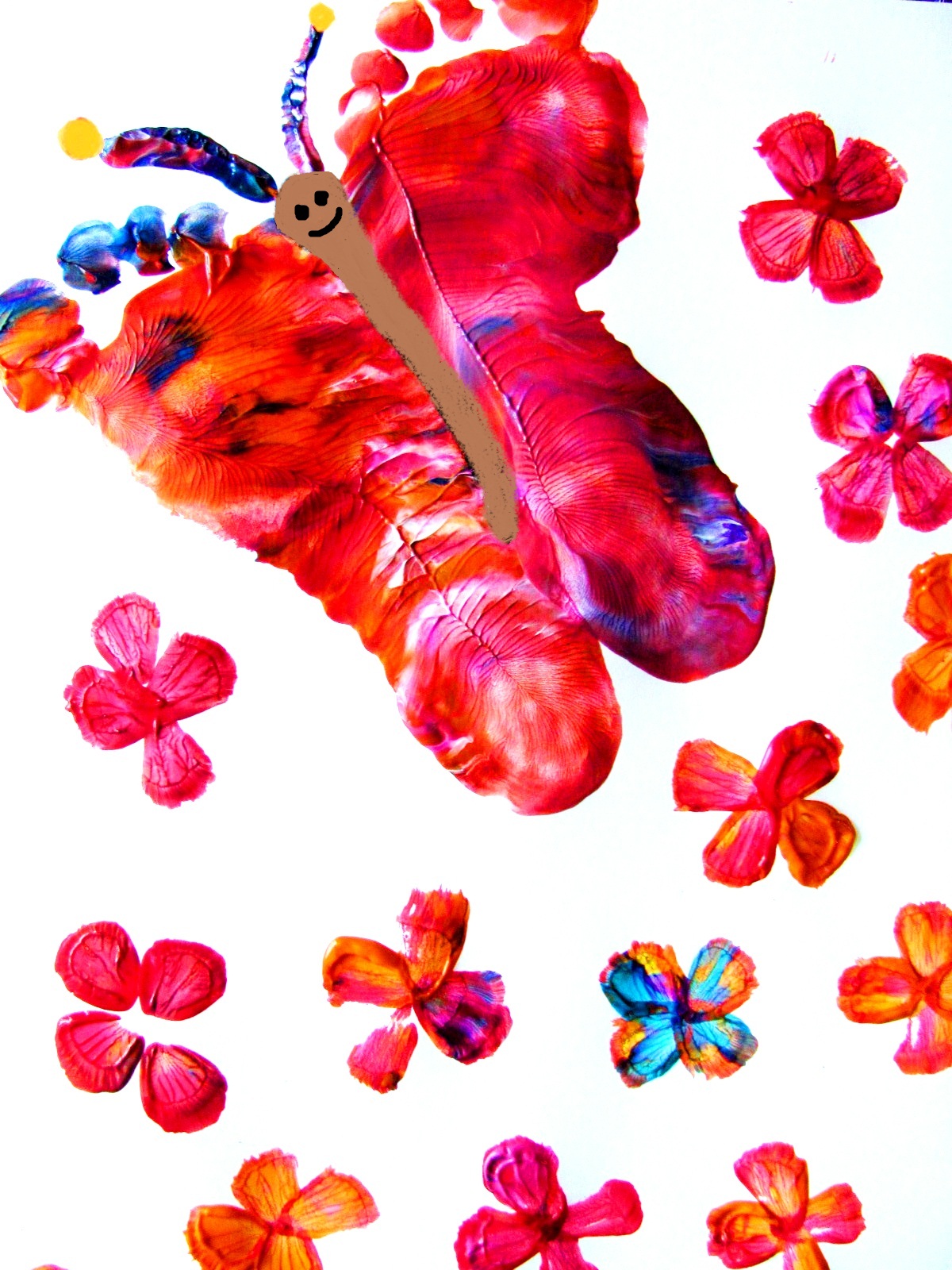 colormehappy Colorful Butterflies Fun filled art project using foot