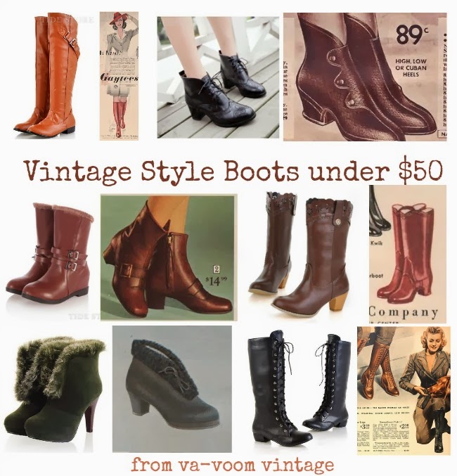 cheap vintage 1940s 1950s winter snow and spring boots under $50