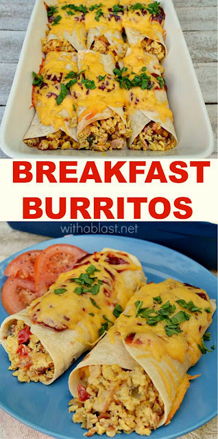 Whether you're feeding a crowd or only a few family members, these very tasty Breakfast Burritos are ideal for brunches (12 servings at one time or half the recipe easily !)